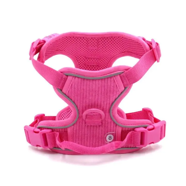 Collares personalizados mascotas Collar Rosa suave Perros con nombre, arnés reflectante sin TIAR Perros, Correa, juego de - 1