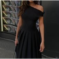 OUWU- Vestido de manga larga para mujer, elegante color sólido con abertura frontal, de moda para primavera y verano 2024 - details 28