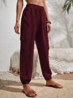 Pantalones de cintura elástica para mujer, pierna con bolsillos, estilo coreano, moda estética clásica - details 9