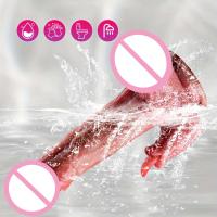 Consolador realista vibrador empuje lengua lamiendo clítoris doble penetración Anal hine orgasmo rápido para mujeres juguete sexual - details 6