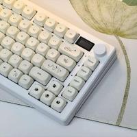 Simple Milky  Cute Cat Theme Keycap 1eys PBT Sublimation MOA Profile Round Ball Caps Korean nical Keyboard Keycaps - details 3