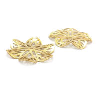 Tapas de cuentas de flores de latón de color no chapado, suministros de joyería Diy de alta calidad, collar, pendientes, accesorios para mujer - details 15