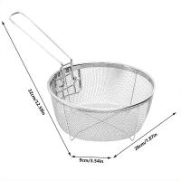 Cesta de Acero Inoxidable para Freír Chips Francesas Cesta de Cocina Redonda con Mango - details 0