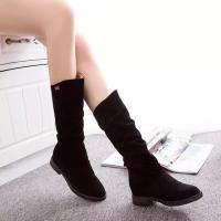 Nuevas botas de media pantorrilla de otoño e invierno para mujer, botas de caballero informales de tacón bajo con punta redonda para mujer, botas de mujer de terciopelo mate - details 11