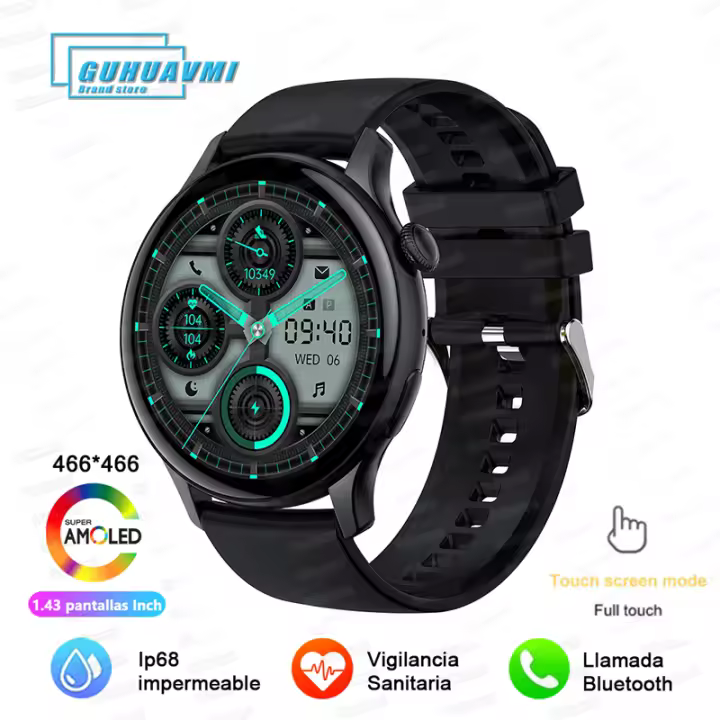 2024 Reloj inteligente para mujeres con pantalla táctil completa de 1,43 pulgadas -reloj de fitness avanzado con control de llamadas, mensajes y música, modo deportivo, clima, cronómetro, control de cámara, asistente de voz para iOS Android, regalo de muj - 1