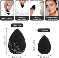 Mini esponjas de maquillaje, paquete de 6, suaves y compactas, para Rostro y Cuerpo, ideal para maquillaje, base, corrector, iluminador y ojeras (Negro) - details 0