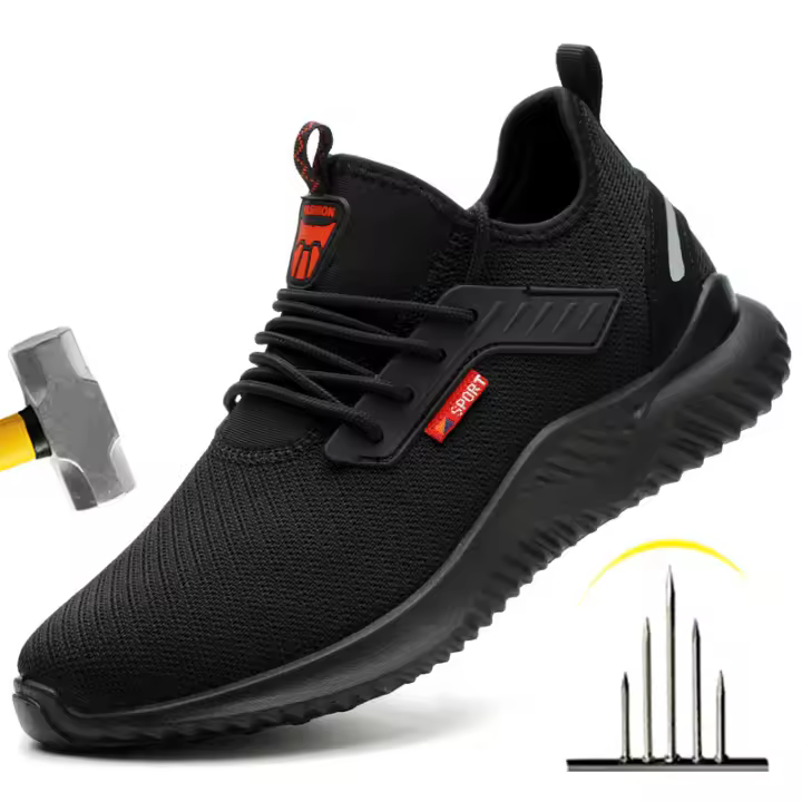 Zapatos de seguridad para el trabajo anti-perforación con puntera de acero a prueba de golpes, ligeros y transpirables para hombres y mujeres. - 1
