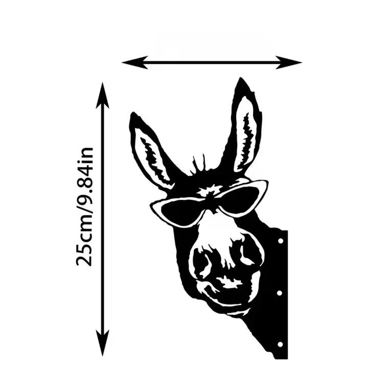 Adorno De Jardín En Forma De Burro Silueta De Hierro Para Decoración Rural Arte De Pared Para Fiestas En Jardín Y Decoración Del Hogar - 1