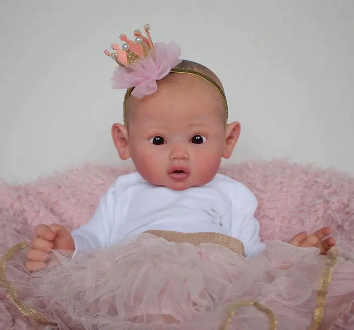 Muñeca Reborn realista de silicona suave para niña, muñeco de arte con venas vasculares, pelo pintado 3D, 60 CM, 24 pulgadas - 1