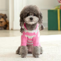Suéter de punto a rayas para perros y gatos pequeños y medianos, ropa con capucha para mascotas, trajes para cachorros de Navidad, Otoño e Invierno - details 5