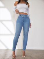 Vaqueros de cintura alta para mujer, corte ajustado, moda única 2025 - details 4