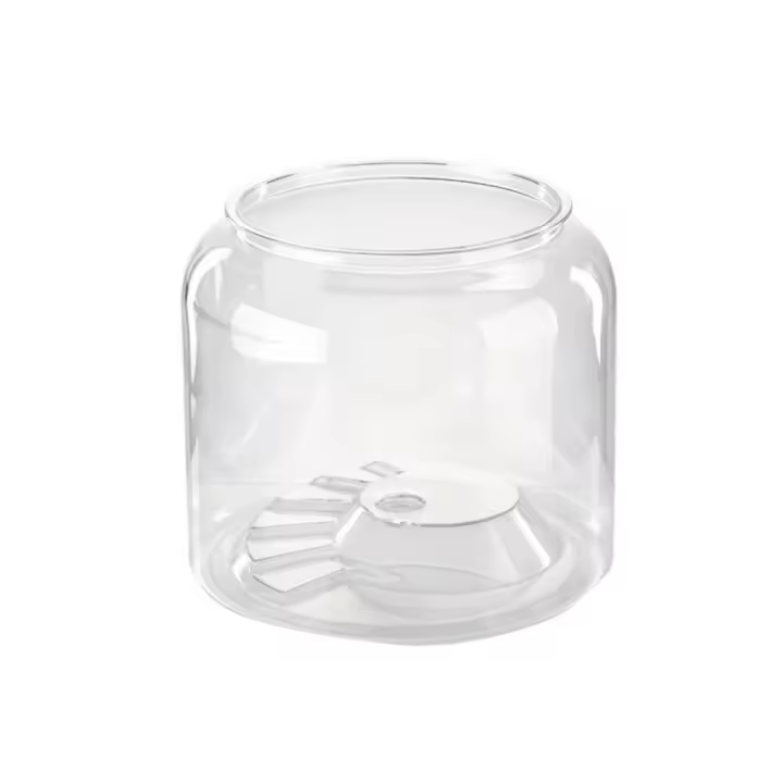 Macetero hidropónico, jarrón redondo transparente para pecera, tanque de tortuga de escritorio irrompible de plástico con cubierta, pecera dorada para el hogar - 1
