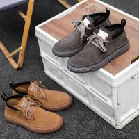 Nuevo Cuero de invierno 2025 para hombres, zapatos deportivos de gamuza de goma británica marca famosa 2023 - details 1