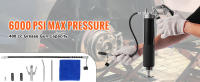 SucceBuy Pistola de engrase con empuñadura de pistola, 6000 PSI, capacidad de 14 OZ, herramienta profesional resistente con manguera flexible de 19,69", 2 acopladores y tubo de metal rígido - details 0