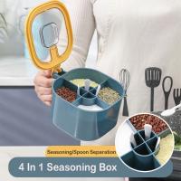 Caja de condimentos 4 en 1, cuchara a prueba de humedad, tarro de especias, organizador de cocina con múltiples compartimentos, suministros de cocina, gran oferta - details 2