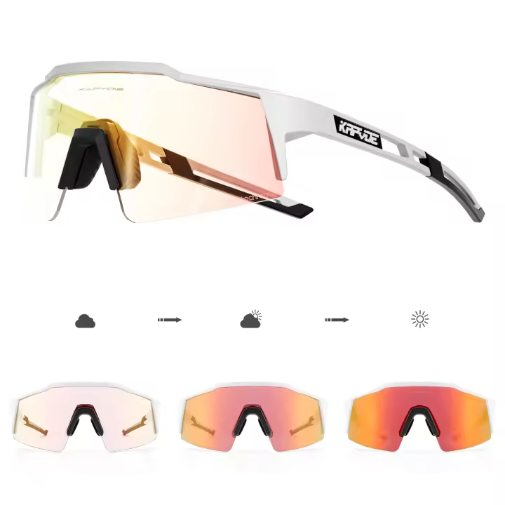 KAPVOE Gafas de Sol para Ciclismo Lentes Ajustables de Luz Protección UV400 Marco de Plástico - 1