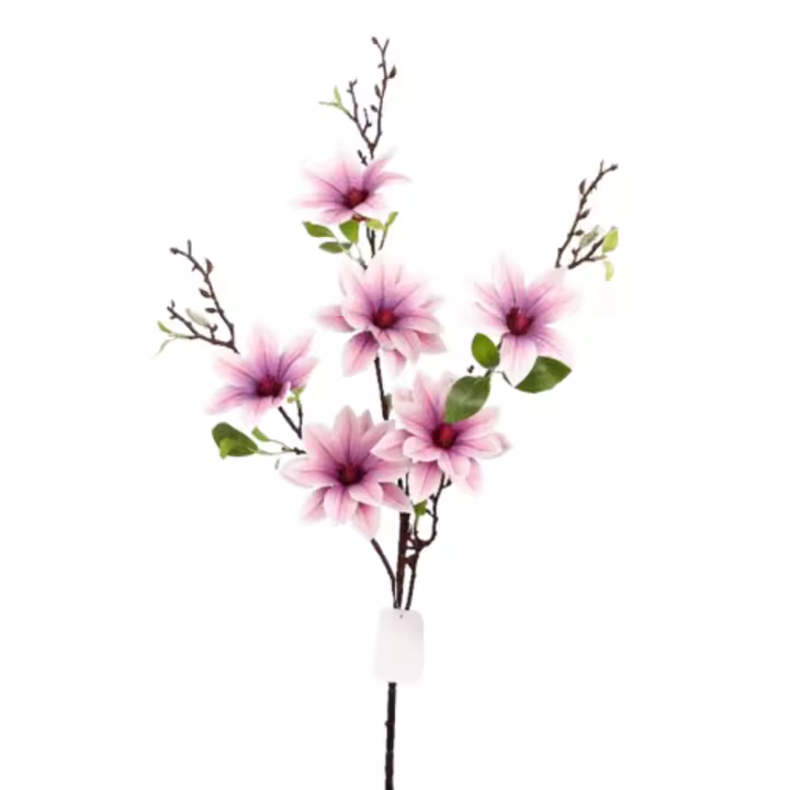 Ramas de Magnolia artificiales de 6 tenedores, arte Floral, simulación de tacto Real, Magnolia grande, flores de orquídeas artificiales hechas a mano - 1