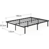 Caleb Somier 135 x 190 cm - Altura 36 cm con Almacenamiento bajo la Cama - Estructura de Acero Plegable - Negro - details 2