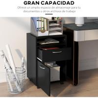 Mueble de Oficina Móvil con Cajón y Gabinete Soporte de Impresora con Ruedas Tamaño 40x35x60 cm - details 12