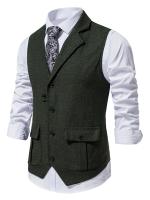 Chaleco elegante en espiga para hombre, para banquetes de negocios y bodas, chaleco informal elegante y cómodo para hombre - details 19