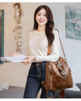Mochila colgante de cuero suave versión coreana, gran capacidad, multifuncional, bolso de un solo hombro de doble uso - details 8
