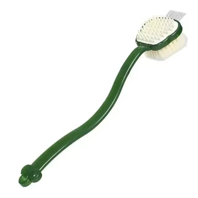 Cepillo de mango largo, depurador de espalda de doble cara con cerdas suaves, cuerpo de baño de ducha para el hogar - 1