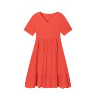 Vestido Casual De Verano Para Mujer Con Cintura Elegante Y Manga Corta Estilo Bohemio Vestido A-Line De Poliéster Longitud De Rodilla - details 10