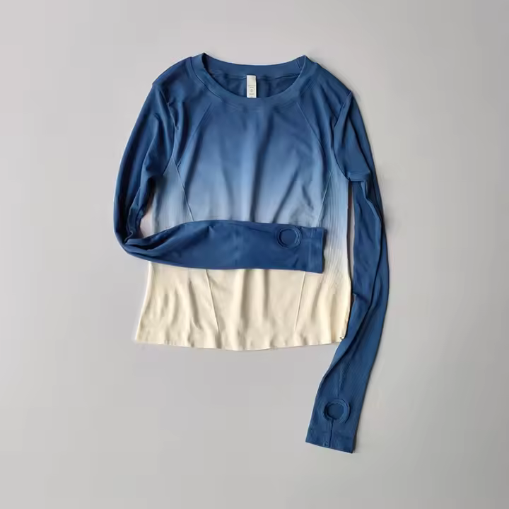 Camiseta de ejercicio adelgazante progresivo adecuada para mujer, secado rápido, yoga, entrenamiento, manga larga - 1