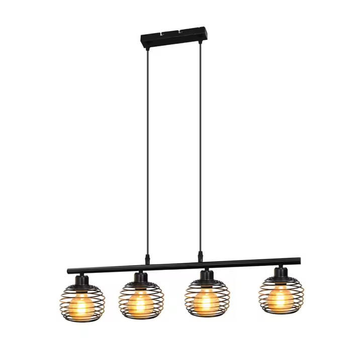 CBJKTX Lámpara Colgante Retro Negra E27 Metal Industrial - 1