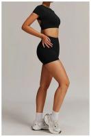 Conjunto de Gimnasio Yoga UDS para Mujeres Ropa de Entrenamiento de Manga Corta, Camisón Largo, Monos de Camping PIESS, Shorts de Correr - details 10