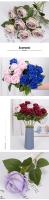 Rosas artificiales realistas para decoración del hogar, rama de flores rojas, rosas falsas para boda, 3/5/10/20 piezas - details 8