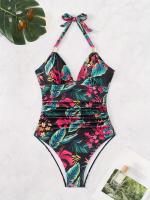 Bañador De Una Pieza Con Estampado De Leopardo Para Mujer, Bañador Con Escote Halter, Espalda Descubierta Sexy, Moda increíble Para Mujer - details 6