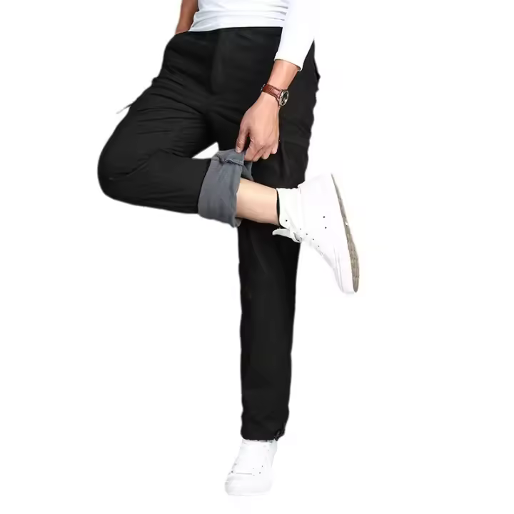 Sartén con volantes gruesa y cálida de algodón para hombre, informal para personas mayores, sartén holgada de invierno - 1