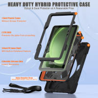Funda protectora blindada a prueba de golpes con correa para el hombro y la palma de la mano para Samsung Galaxy Tab Active 5 Pro, funda Tab Active 4 Pro - details 2