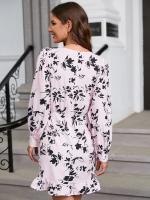 Vestido corto de manga larga para mujer, prenda elegante y bonita con cuello redondo, Estilo Vintage, a la moda, 2025 - details 17