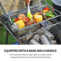 ¡Disfruta de la mejor barbacoa con la parrilla redonda giratoria con asa y soporte! - details 1