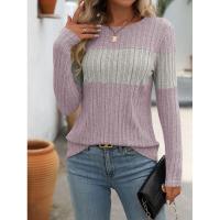 2025 Camiseta de Manga Larga para Mujer, Moda Otoño Invierno, Top de Cuello Redondo, Ropa Popular Coreana para Mujeres - details 6