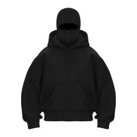 Pasamontañas moda personalidad Sudadera con capucha hombres Color sólido doble capa Sudadera con capucha Y2k Retro Hip Hop ropa de calle de invierno - details 3