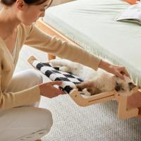 Cama colgante Universal para ventana, hamaca de montaje de madera de 40 libras, tela de calidad fácil y lavable, suministros para mascotas, I8n3 - details 2