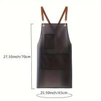 Nuevo Delantal de cocina de PVC, delantal de trabajo resistente al aceite Negro transparente, delantales de limpieza impermeables a prueba de suciedad - details 0