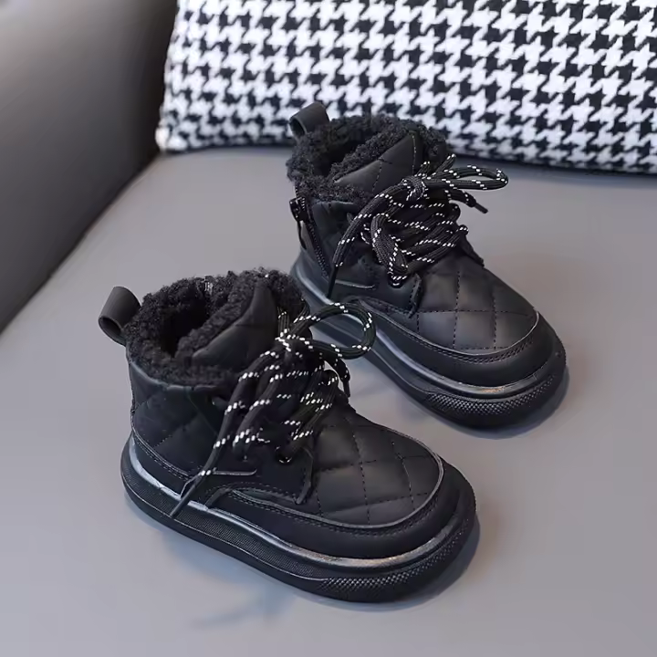 Zapatos de algodón polar Botas de algodón para niños Botas de nieve impermeables Zapatos para bebés y niños pequeños - 1
