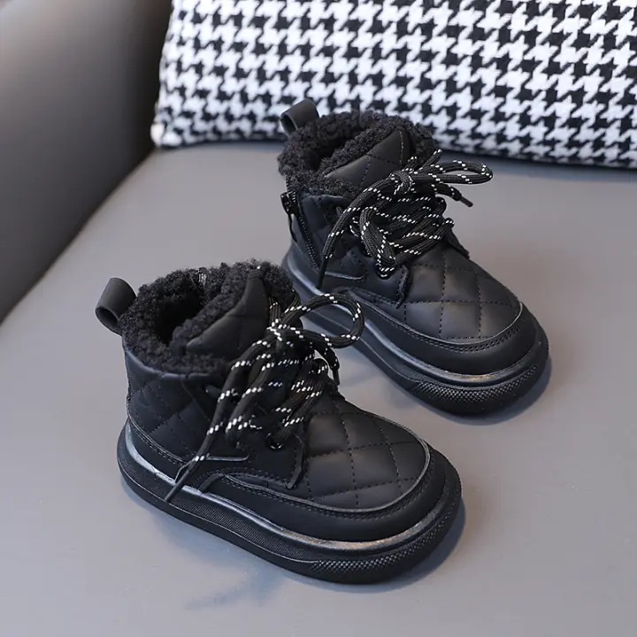Zapatos de algodón polar Botas de algodón para niños Botas de nieve impermeables Zapatos para bebés y niños pequeños - 1
