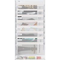 10 Compartimentos Metal Montar A4 Soporte Documentos Pared Oficina Archivador de Pared Organizador Correo Revistas Pared Almacenamiento Archivos Revistero,Blanco - details 2