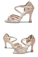 Zapatos de baile de salón con diamantes de imitación para mujer, zapatos de baile latino para niñas, zapatos de fiesta de suela suave para interiores - details 15