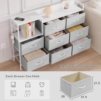 Cajonera para armario, cómoda dormitorio 8 cajones de tela, estantes de madera, cómoda de salón, cajas organizadoras, estructura metálica, estilo industrial - details 40