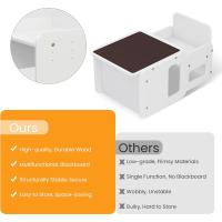 Conjunto de Mesa y Silla Montessori para Niños 2 en 1, de Madera Ajustable con Pizarra, Ideal para Actividades y Dibujo, Blanco - details 6