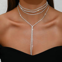 Collar largo simple de la borla de la cadena del diseño del estilo frío del collar largo simple de la cadena del hueso de la serpiente de la joyería - details 1