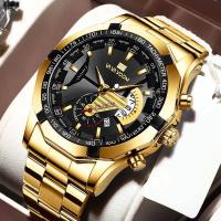 Resistente al agua hombres luminosos reloj de cuarzo deportivo casual correa de acero reloj - details 6