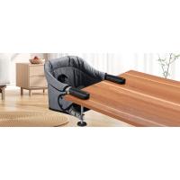Mesa para bebé, Trona portátil plegable con arnés de seguridad, asiento infantil enganchable con bolsa de transporte para casa y viajes (gris) - details 12
