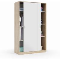 Armario de Estante Corredor Blanco Artik y Roble Canadiense 120 cm de Largo, 200 cm de Alto, 50 cm de Fondo Ideal para Dormitorio o Habitación - details 0